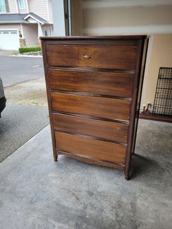 Antique Early 1900s Oak 5 Drawer Dresser – Restoration Project