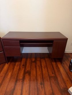 Cherry Wood Office Desk with Drawers