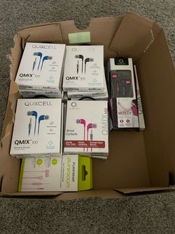 Box of wired earphones