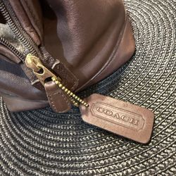 Vintage Brown Leather Coach Tolietry bag