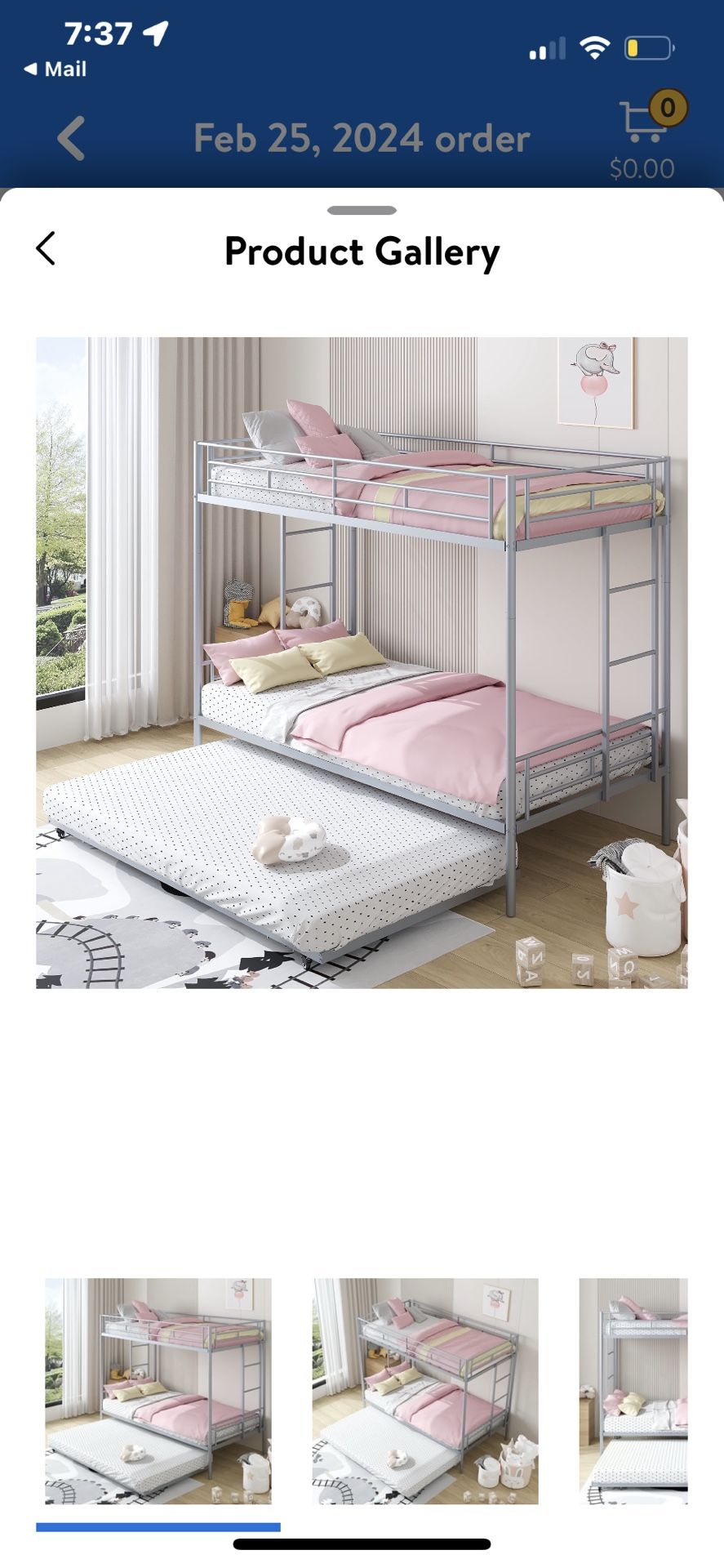 Metal Twin Over Twin Bunk Beds with Trundle Bed for Kids Adults Teens,