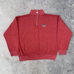 Vintage Adidas Trefoil Sweater 1/4 Zip Silver Tag 