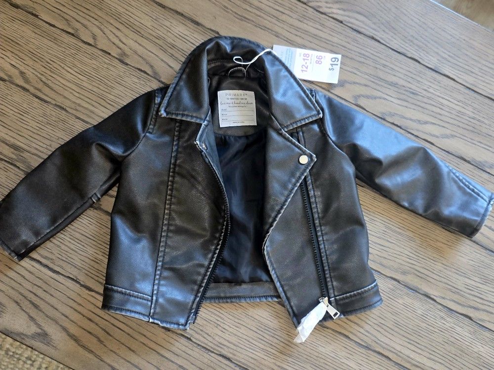 So Cute New Toddler Pleather Jacket 18-24mo