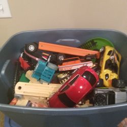 Model/ Toy Cars Trucks Vehicles And Traintracks Lot