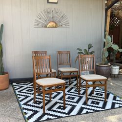 Set of 4 Used Stakmore Arts and Crafts Folding Chair. 
