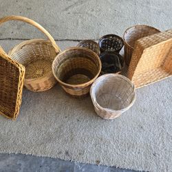 Variety of Flower Pots And Baskets 9 Total 