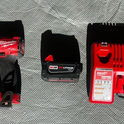 Milwaukee Impact Drill, 3.0 AH Battery Pack,  And Milwaukee Charger