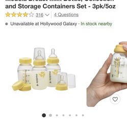 medela breast milk botle set new
