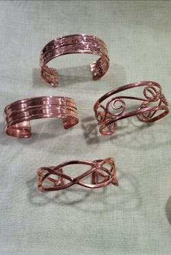 Copper Cuff Bracelets, Brasaletes de Cobre, precio es por uno.
