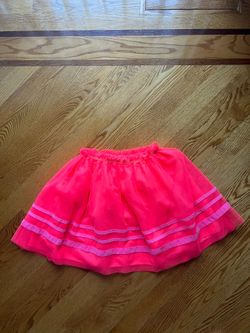 Designer Neon Coral Tulle Girls Skirt Size 8