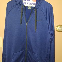 MENS NIKE DRY TRAINING HOODIE ZIP JACKET COAT BLUE DRI FIT  860465-429 NWT SIZE Large $30