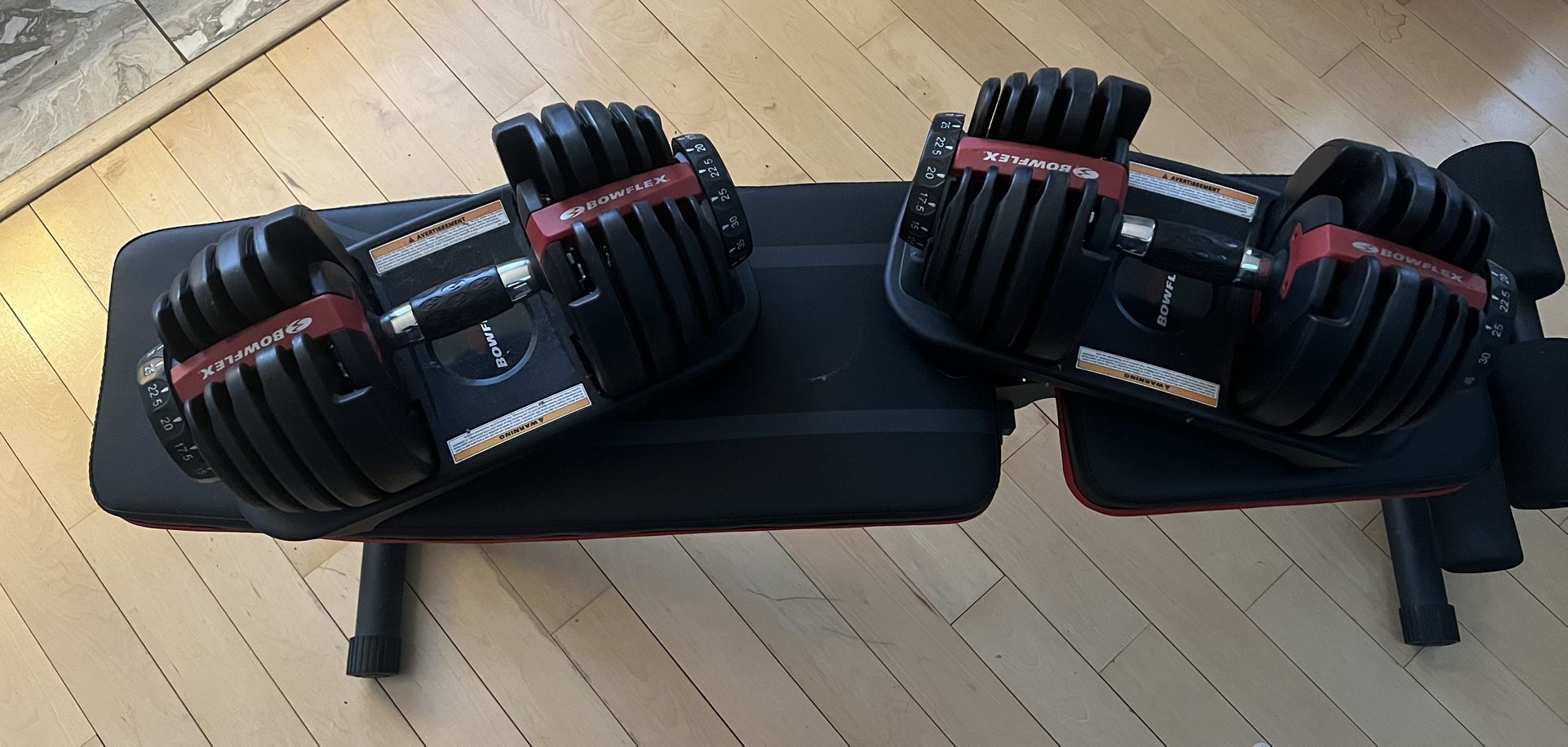 Bowflex SelecTech 552 Adjustable Weights and PASYOU Adjustable Bench