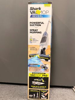 Shark VACMOP Reveal Cordless Hard Floor Vacuum and Spray Mop with 6 Disposable Pads and Cleaning Solution Brand New In Box