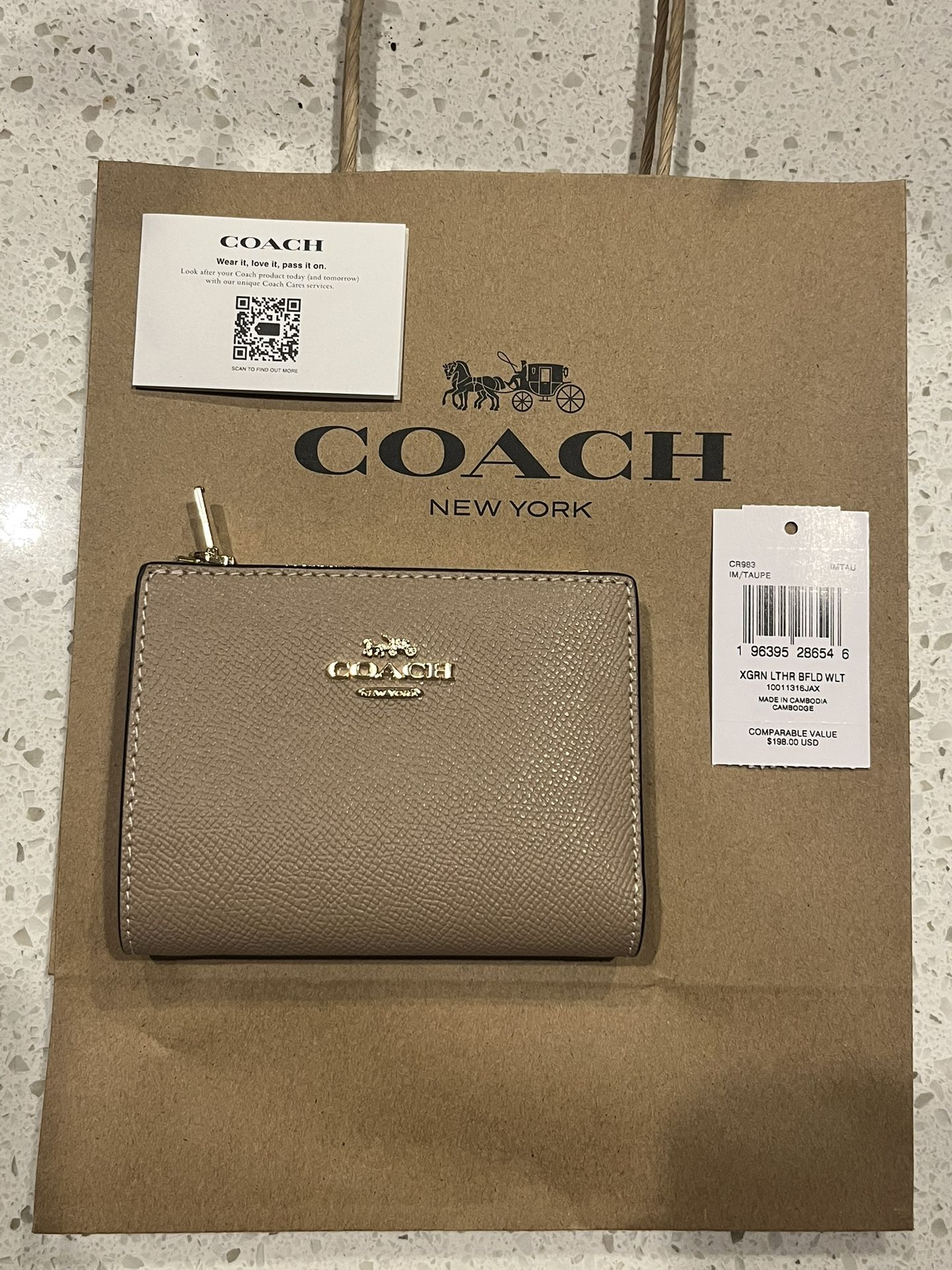 Brand New Coach Taupe Wallet