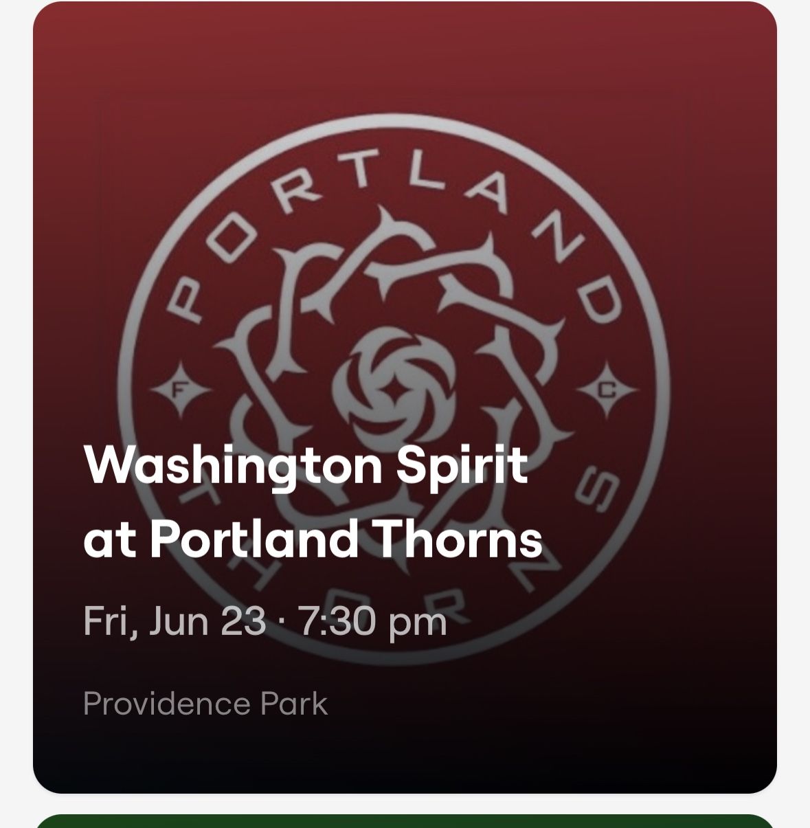 Thorns Vs Washington 6/23