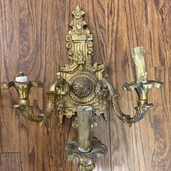 2 Brass Very Heavy French Wall Sconces 