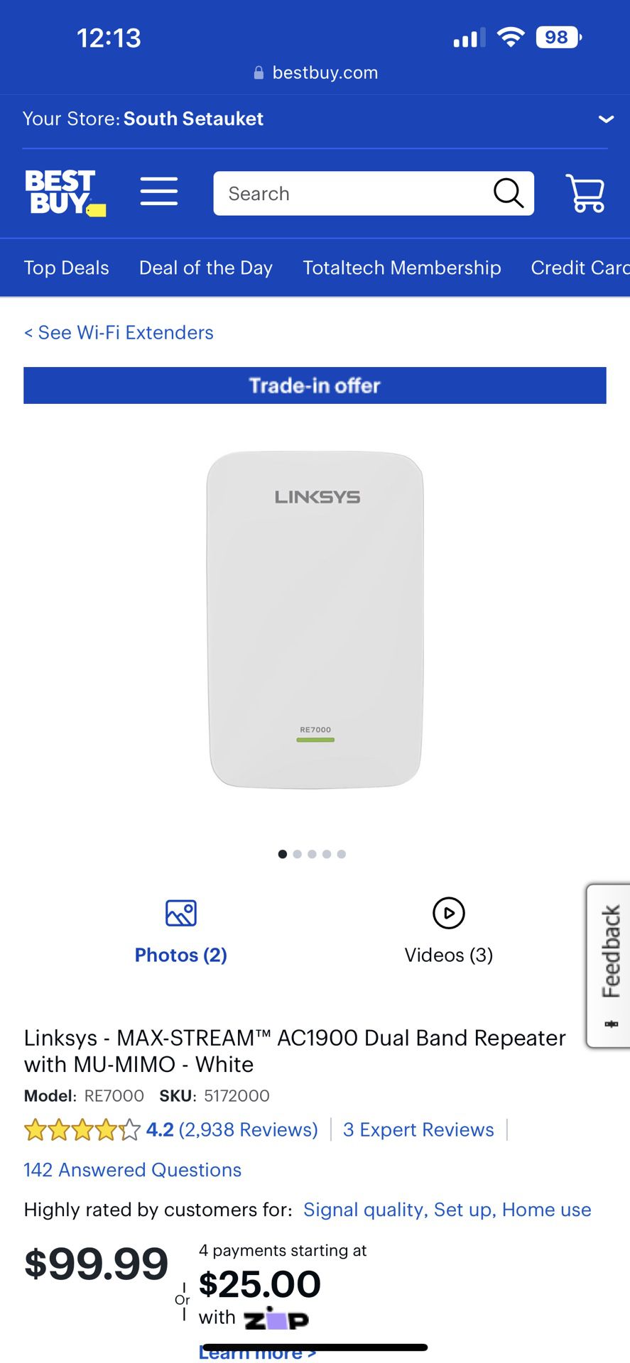 Linksys AC1900 Wifi Extender / Repater