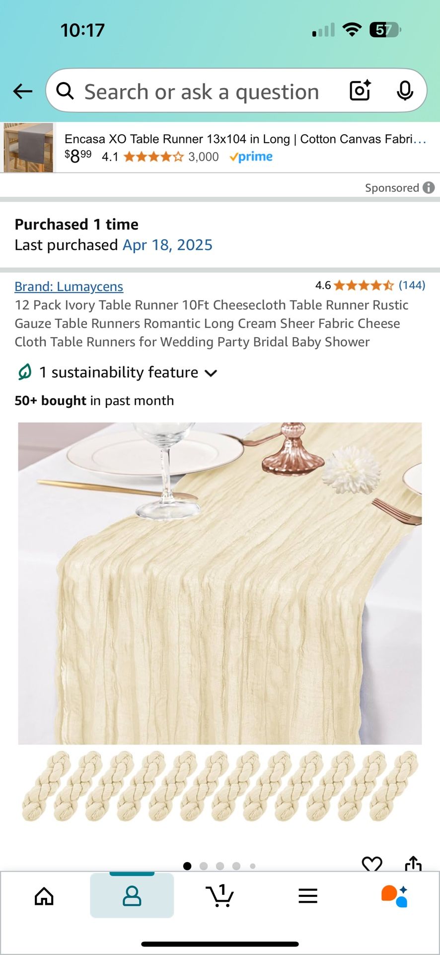 Ivory Cheesecloth Table-24qty