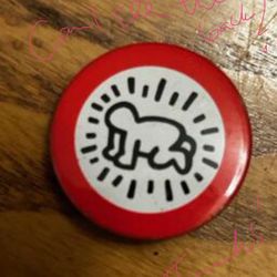 Keith Haring Button Pin From 1983