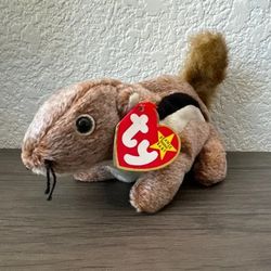 TY Beanie Baby - Chipper Squirrel W/ Tags - Pre Owned