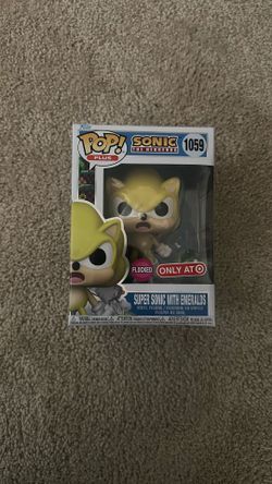 Super Sonic Funko Pop With Emeralds Target Exclusive FLOCKED