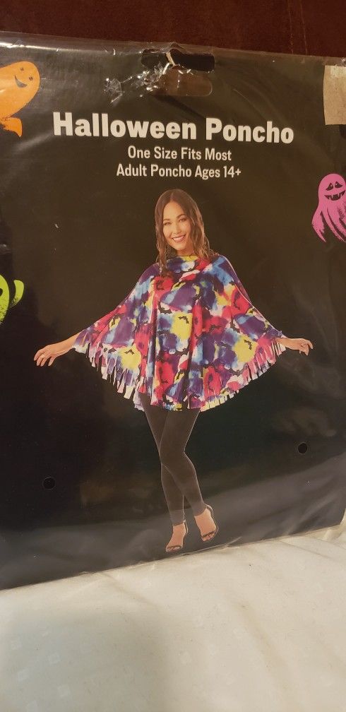 Halloween Multi-color Bats Costume Poncho