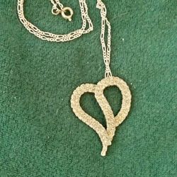 Heart Pendant With Figaro Chain