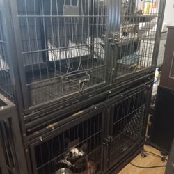 Dog Kennel With Wheels and Trays 