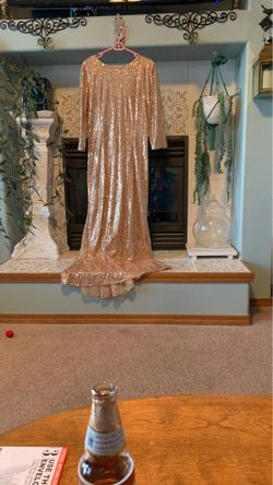 Brand new peachy gold sequin long dress