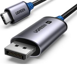UGREEN USB C to DisplayPort 1.4 Cable 8K@60Hz 4K@240Hz Unidirectional Thunderbolt 4/3 to DisplayPort Cord USB C to DP 32.4Gbps Compatible iPhone 16, M