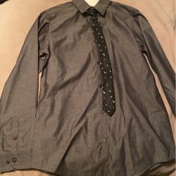 Van Heusen Long Sleeve Gray Shirt 