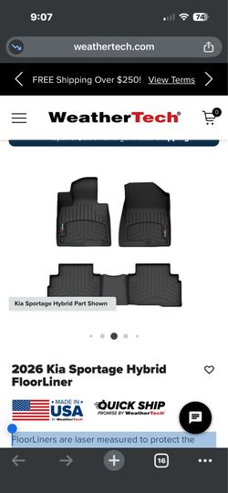 2026 Kia Sportage Hybrid WeatherTech floor liners — like new — paid $180