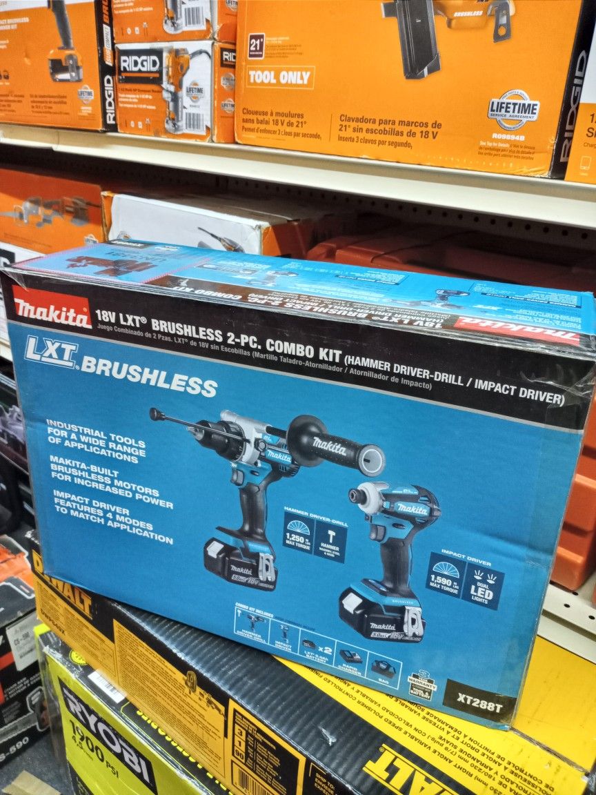 MAKITA 18V LXT BRUSHLESS 2 - PC. COMBO KIT 