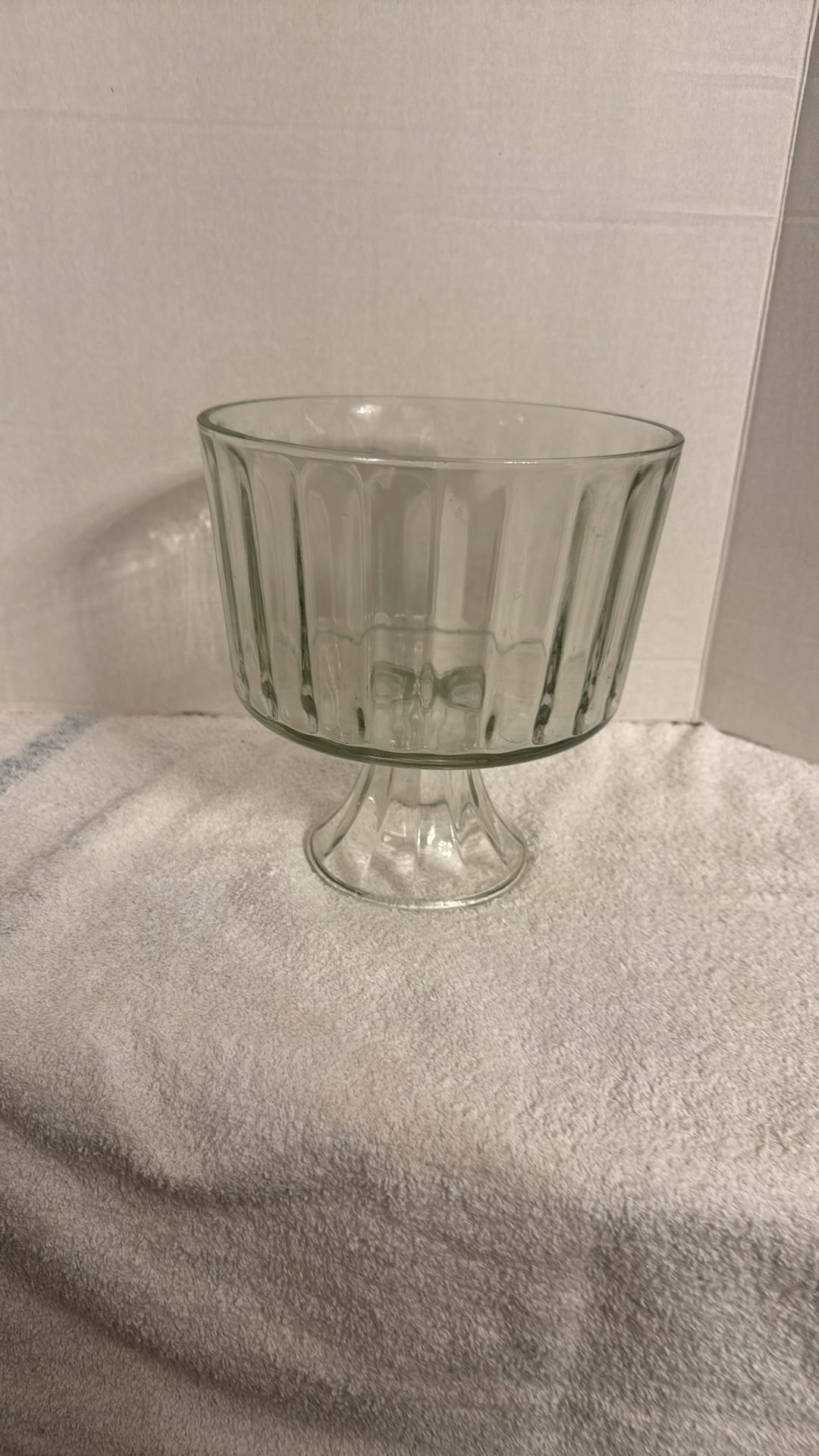 Vintage Glass Pedestal Bowl 