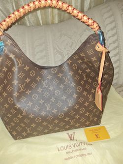 DESIGNER U SHAPE TOTE BROWN COLOR WITH WOVEN HANDLE