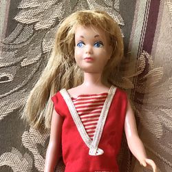 Vintage Mattel Barbie Little Sister Skipper Mint Straight Leg 1963 Doll With Original Bathing Suit