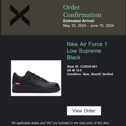 Nike Black Supreme Air Force 1s