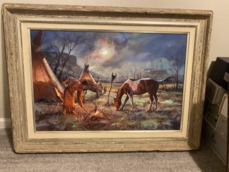 Hulan Flemings , Tending Fire , Painting 