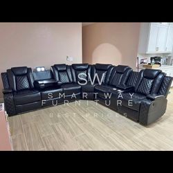 New in box electric reclining sectional sofa