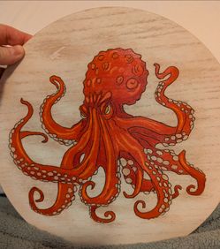 Octopus/Kraken hanging wood art