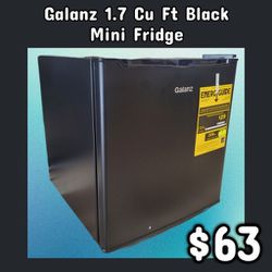 NEW Galanz 1.7 Cu Ft Black Mini Fridge: njft 