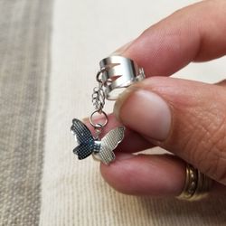 Silver Ear Cuff With Butterfly