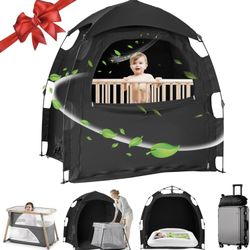 Sleep Tent for Pack N Play, Baby Sleep Tent One-Click Assembly Effective Light Blocking Tent for Sleep Pod & Mini Crib, Light Blocking Tent for Babies
