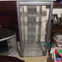 TV Stand And Glass Shelves