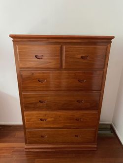 Solid rosewood six-drawer chest