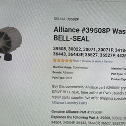 39508P Alliance Speed Queen Washer Kit Drive Bell-seal
