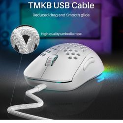 DIERYA M1SE Wired Gaming Mouse with Honeycomb Shell, 12800DPI Optical Sensor, 6 Programmable Macros, Software Support for Custom Key Config, and RGB S