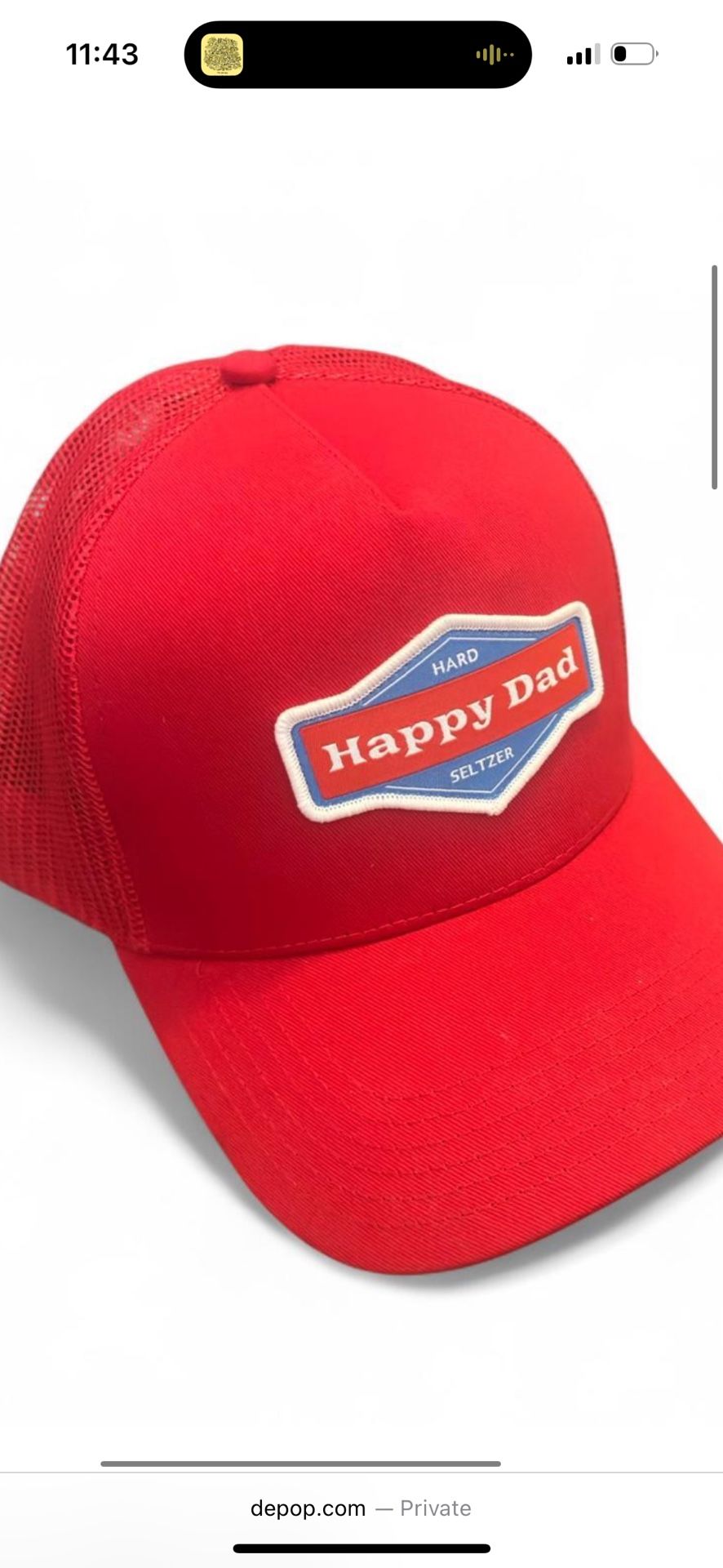 Red Snap Back Happy Dad Hat