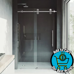 VIGO Elan Chrome 60"W x 74"H Frameless Clear Glass Sliding Shower door