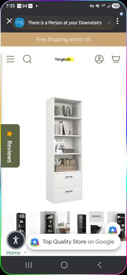 74 Inch 4 Shelf Bookcase
